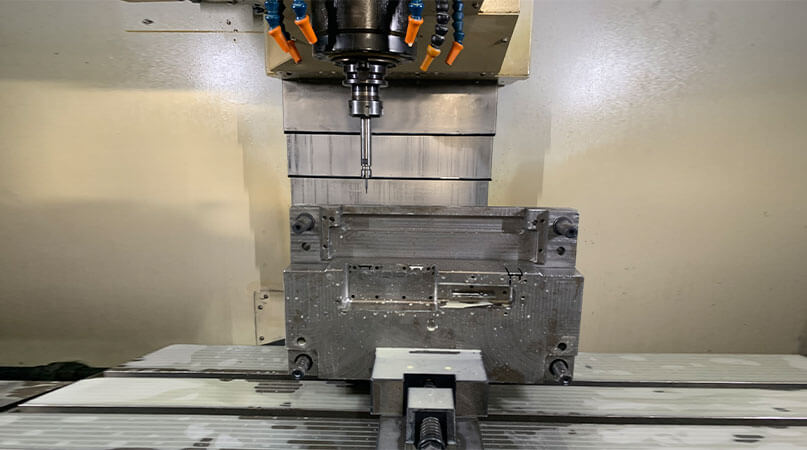 Cubein's cnc machine making a design on a rapid prototype model